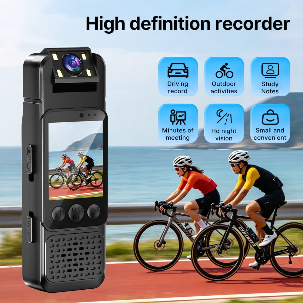 1080p Mini Camera with Display and Rotating Lens